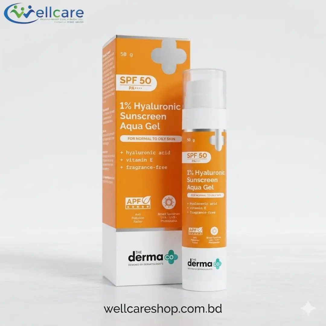 The Derma Co 1% Hyaluronic Sunscreen Aqua Gel SPF 50 50g
